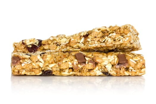 Healthy munchies isolated on white background
