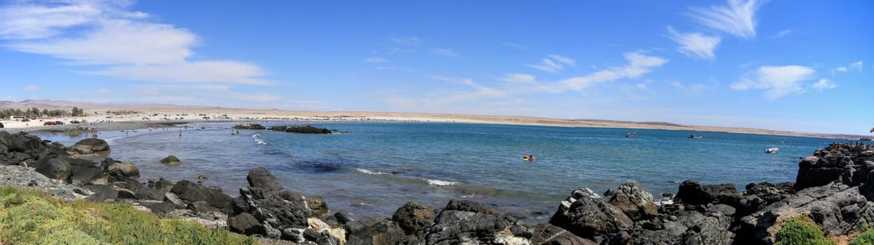 Beaches and harbour near Bahia Inglesia, Caldera, Chile