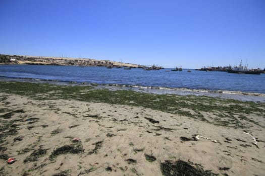 Beaches and harbour near Bahia Inglesia, Caldera, Chile