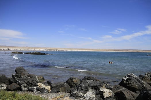 Beaches and harbour near Bahia Inglesia, Caldera, Chile