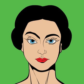 Girl avatar in Pop Art/Comic style drawing