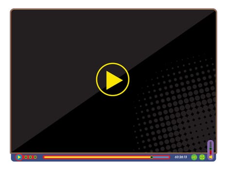 Video player interface in Pop Art style colors