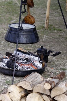 Fireplace at a medieval market