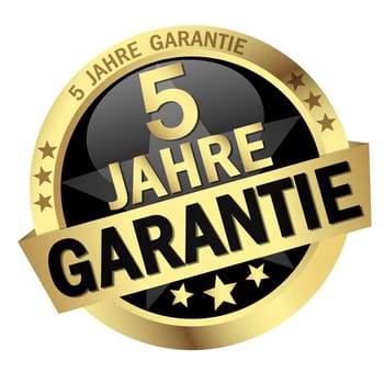 Button with banner " 5 YEARS WARRANTY """