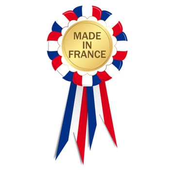 Fabric seal with ribbons " MADE IN FRANCE """
