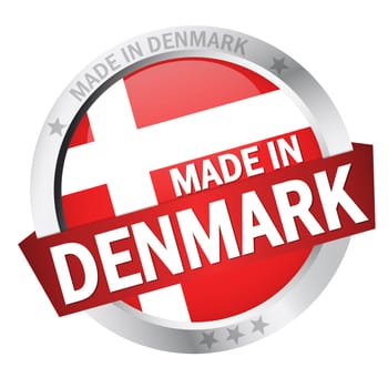 Button with banner " MADE IN DENMARK """
