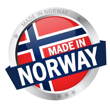Button with banner " MADE IN NORWAY """