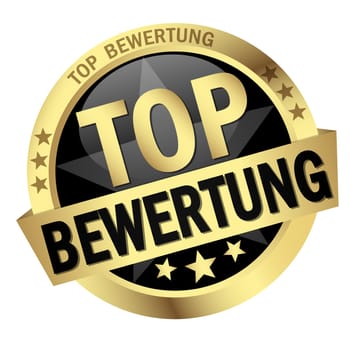 Button with banner " TOP RATING """