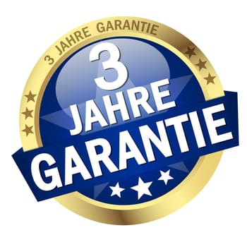 Button with banner " 3 YEARS WARRANTY """