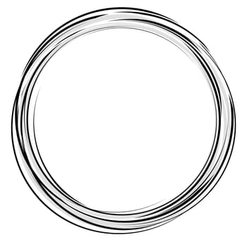 abstract drawing - round black