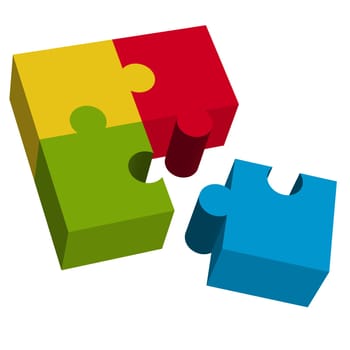3D Puzzle Square with Loose Part