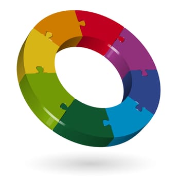 3D Puzzle Circle - 8 Pieces