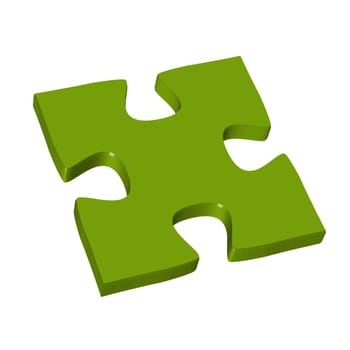 3D puzzle piece green