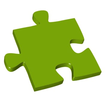 3D puzzle piece green