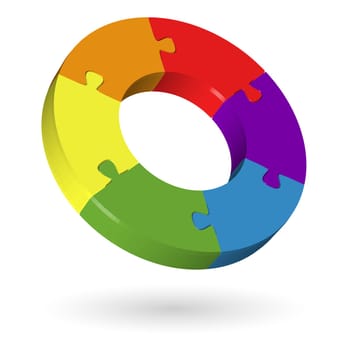 3D Puzzle Circle - 6 Pieces