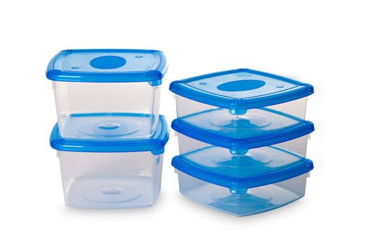 Food storage boxes isolated on white background