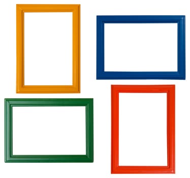 Modern photo frames isolated on white background