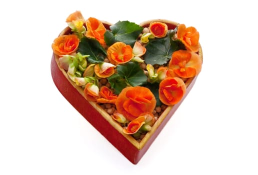 A lot of flowers inside a heart