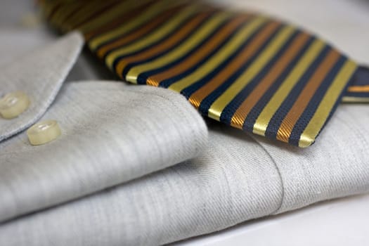 Photo of Striped necktie on shirt
