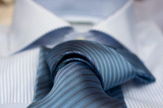 Photo of Striped necktie on shirt
