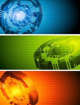 Abstract technology banners. Vector background eps 10