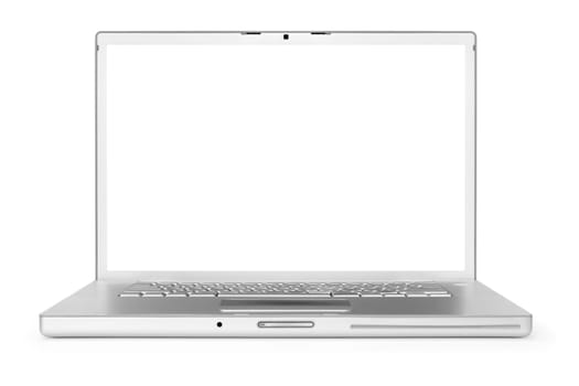 laptop over white background