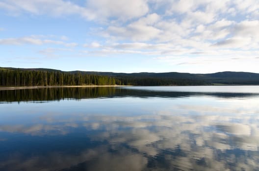 Sunrise on Yellowstone Lake in Yellowstone National Park in Wyoming