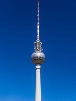 tv tower berlin with blue sky