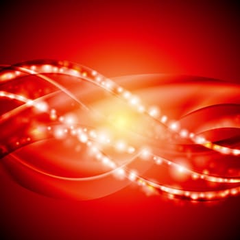 Abstract red wavy background. Vector illustration eps 10