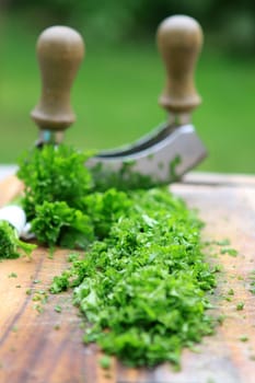 Parsley with Chopping Knife