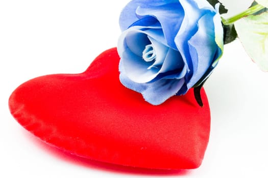 Blue rose on a Heart