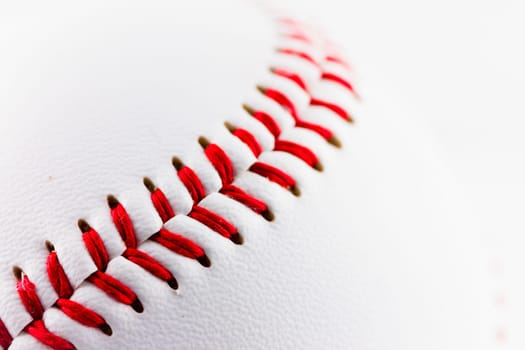 A particular of a baseball ball