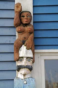 Figures at a lobster shack on Heligoland