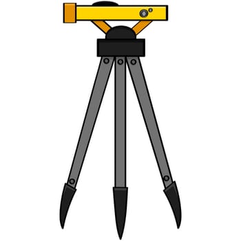 Cartoon illustration of a surveying tool normally used by engineers