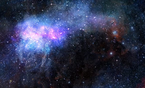 deep outer space background with stars and nebula