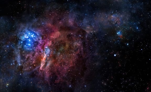 starry background of stars and  nebulas in deep outer space