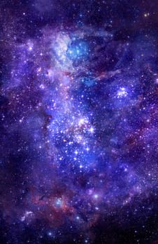bright nebula gas cloud in deep outer space