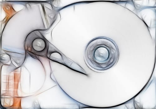Drawing of the hard disk - hard drive