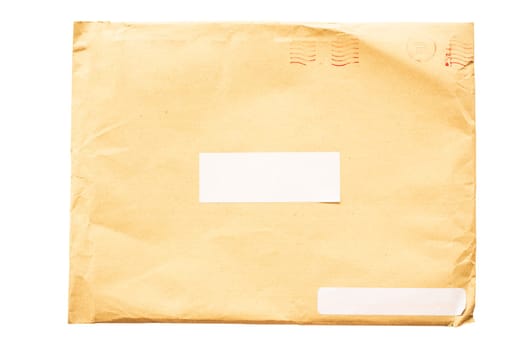 isolated crumpled envelope, with clipping path in jpg.