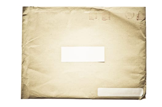 isolated crumpled envelope, with clipping path in jpg.