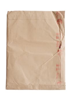 isolated crumpled envelope, with clipping path in jpg.