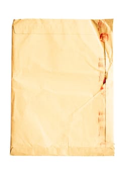 isolated crumpled envelope, with clipping path in jpg.