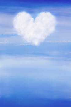 heart shape formed by clouds, for valentine days.