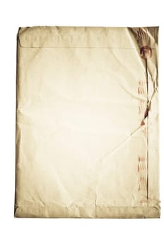 isolated crumpled envelope, with clipping path in jpg.