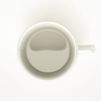 top view of empty coffee mug, for conceptual usage.