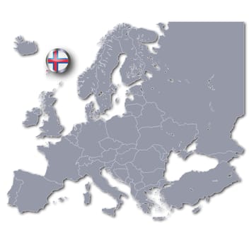 Map of Europe Faroe Islands