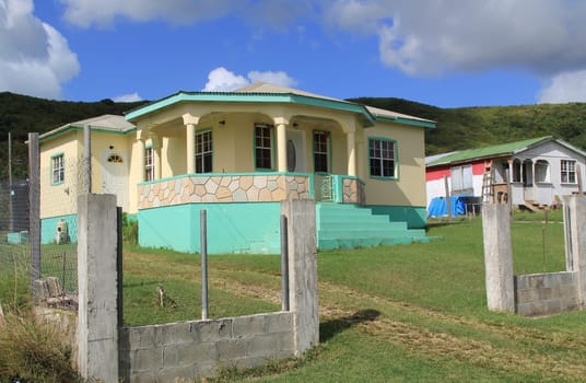 Typical nice home in Antigua Barbuda in the Caribbean, West Indies.