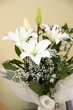 Classy wedding bouquet in vase