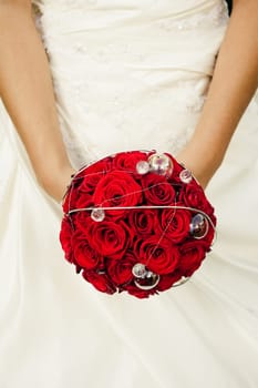Perfect wedding bouquet made frome red roses