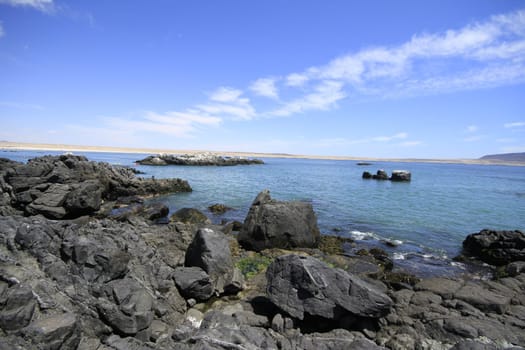 Beaches and harbour near Bahia Inglesia, Caldera, Chile